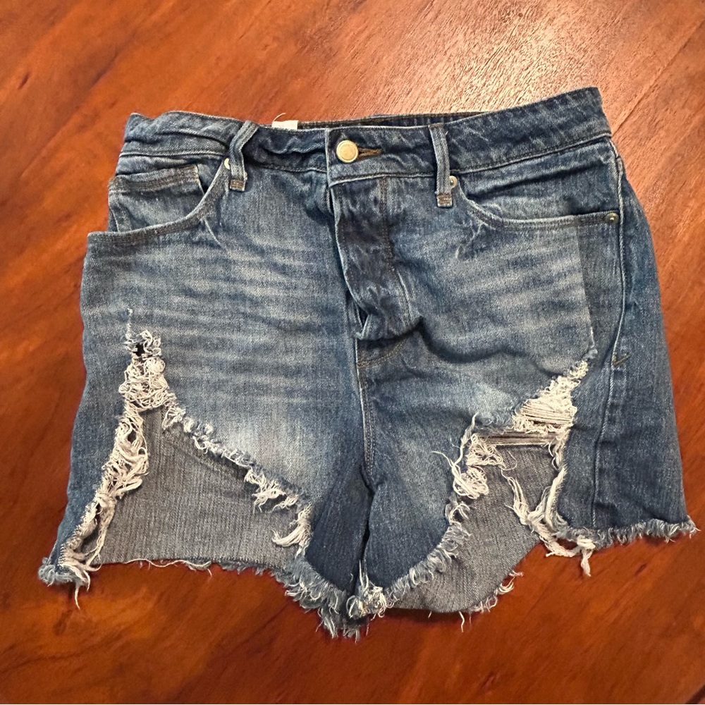 Good American Bombshell Shorts Size 6 / Size 28 Distressed - Picture 2 of 7